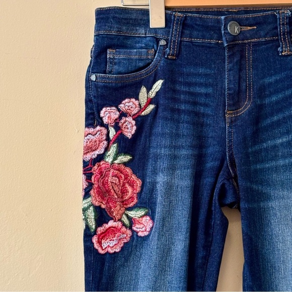 KUT| Kut from the Kloth Luxury Denim Embroidered Distressed Blue Jeans Sz 4 - Picture 2 of 9